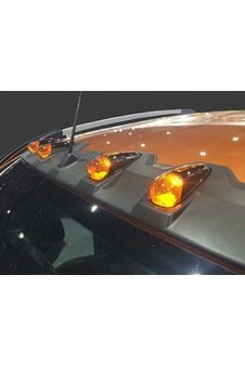 IMG-5628099716758416545.jpg Toyota Hilux Revo Tavan Üstü Turuncu Işıklı Mat Siyah Vizör - Görsel 1