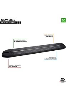 S-dizayn Toyota Hilux 8 Newline Siyah Yan Basamak 203 Cm 2015 Üze